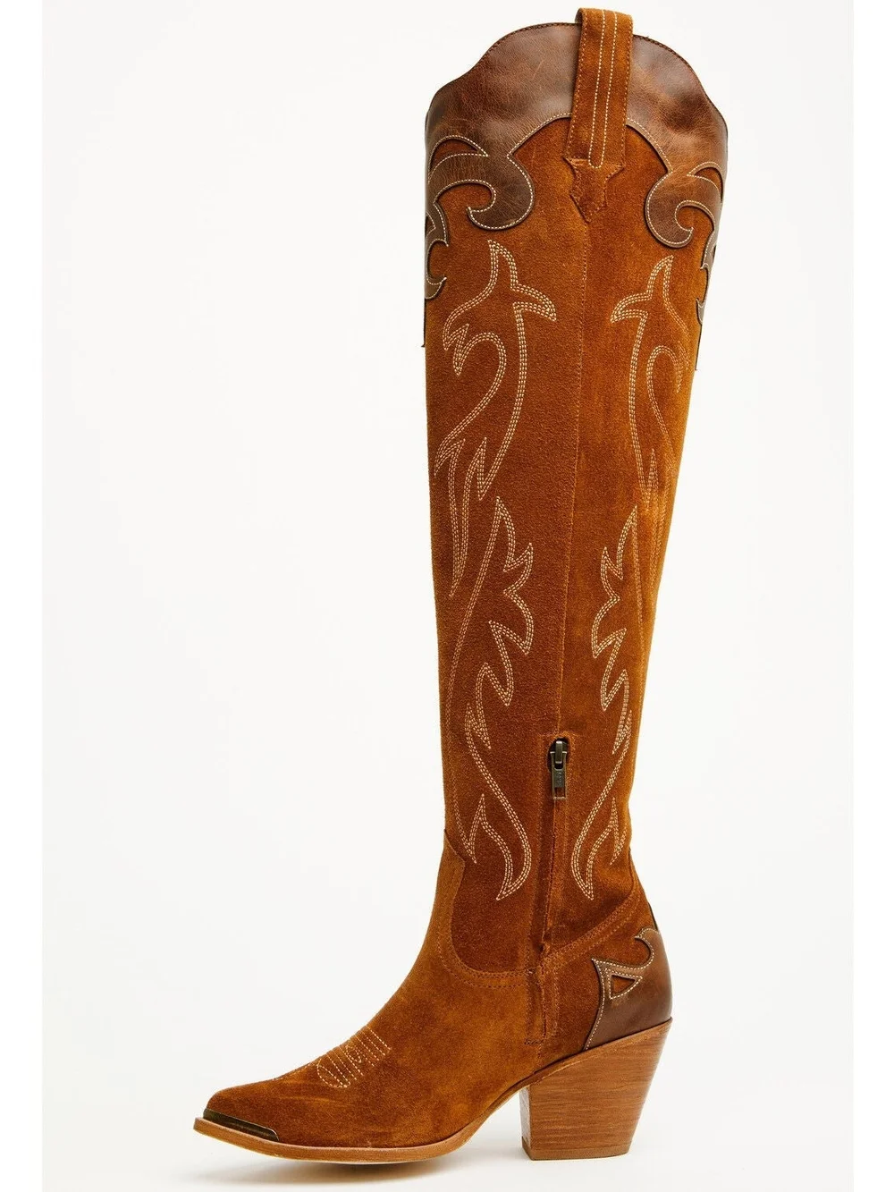 Women's Tall Suede Western Boots in Brown